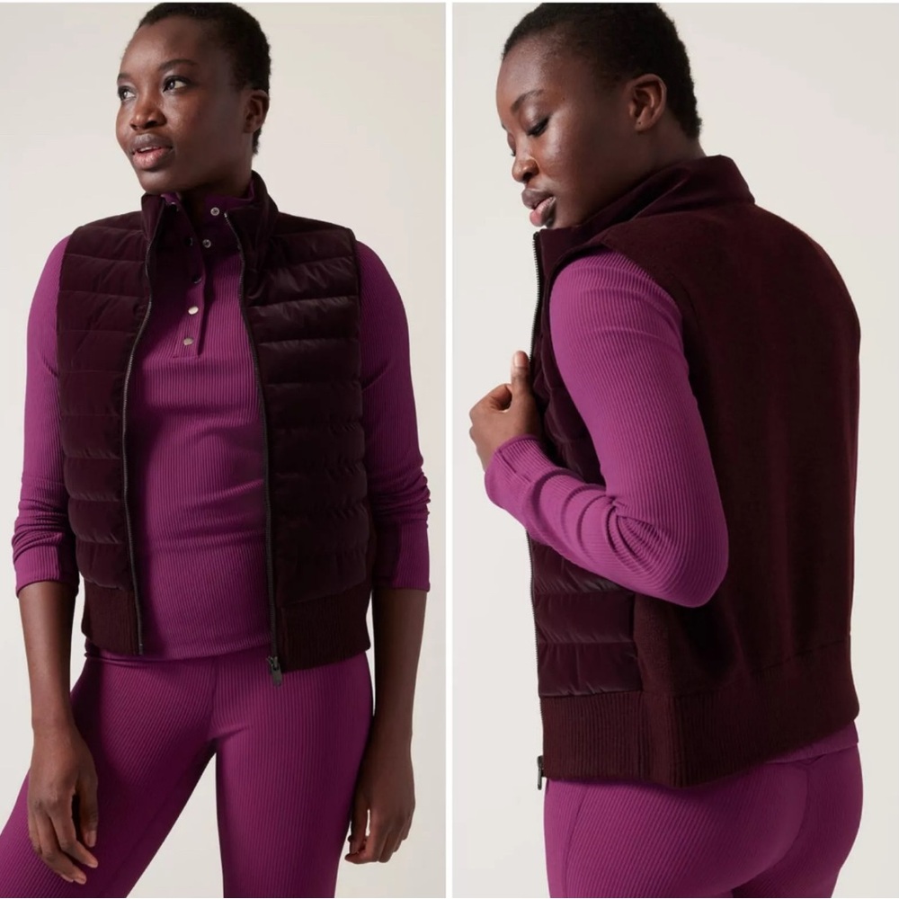 NWT Athleta 1X Hanover Hybrid Vest spice Cabernet